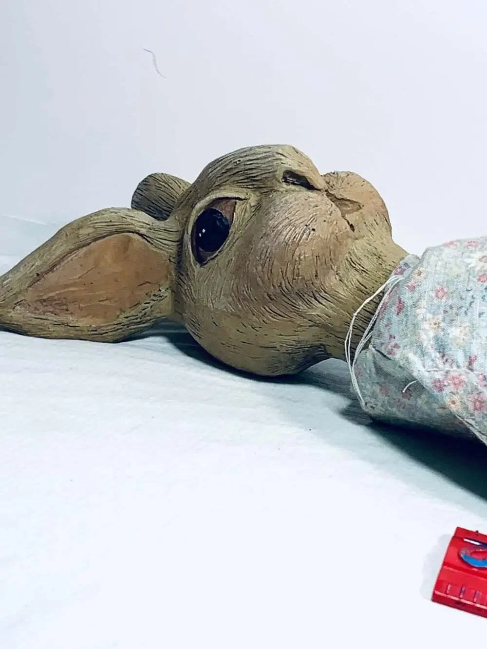 Bunny Rabbit Ceramic  head and feet brown craft